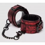 Красно-черные наручники Reversible Faux Leather Wrist Cuffs