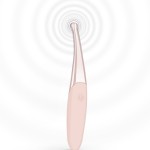 Розовый точечный вибромассажер Senzi Vibrator - 14,7 см.